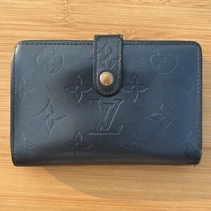 Louis Vuitton Vernis Porte Monnaie Viennois Bifold Kiss Lock Vintage Wallet Blue